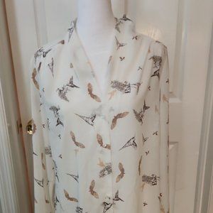 Long Sleeve Polyester Blouse